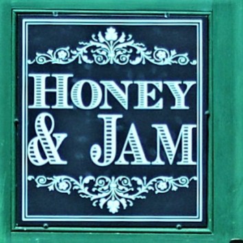toronto - distillery district - honey & jam sign