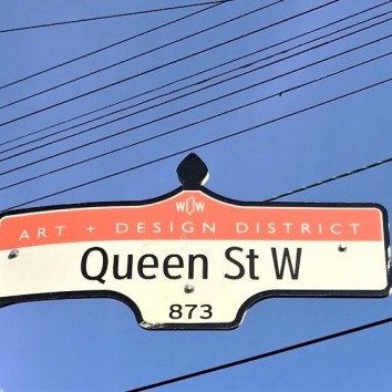 street sign - queen st w @ walnut